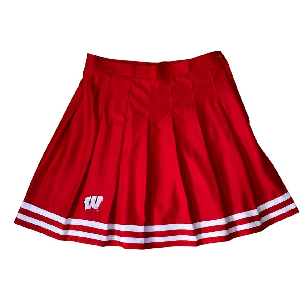 ZooZatz Wisconsin Badgers Red Pleated Cheer Skirt Varsity Stripes Football-S